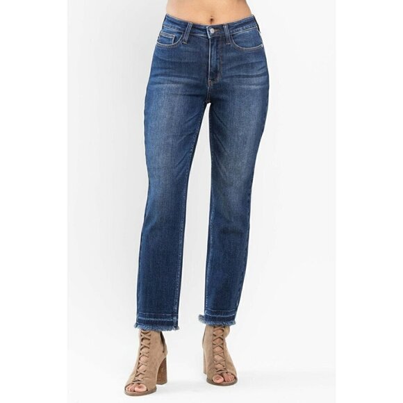 Judy Blue Women's High-Rise Released Hem Slim Jeans 88704 - Picture 1 of 8